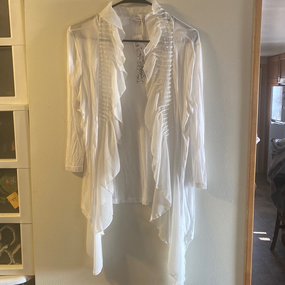 Brand new with tags see though white cardigan